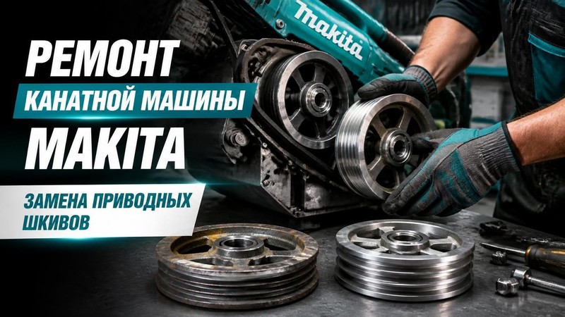 Ремонт канатной машины Makita: замена приводных шкивов