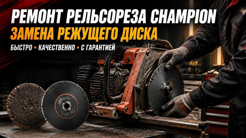 Ремонт рельсореза CHAMPION: замена режущего диска