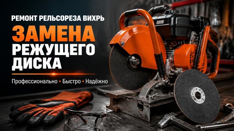 Ремонт рельсореза ВИХРЬ: замена режущего диска
