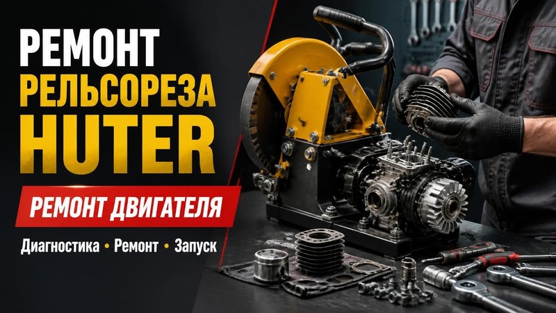 Ремонт рельсореза Huter: ремонт двигателя