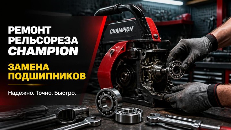 Ремонт рельсореза CHAMPION: замена подшипников