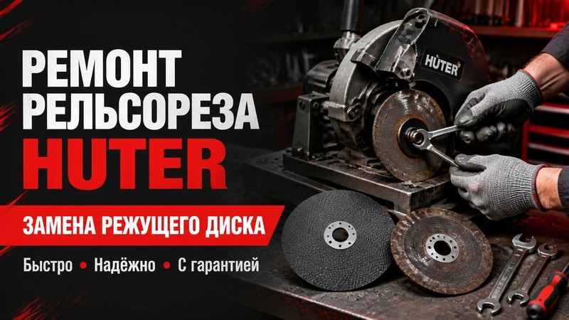 Ремонт рельсореза Huter: замена режущего диска