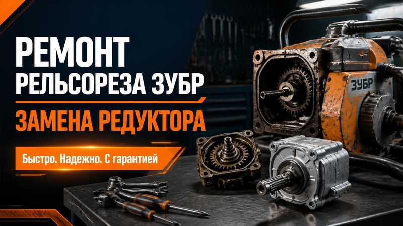 Ремонт рельсореза ЗУБР: замена редуктора