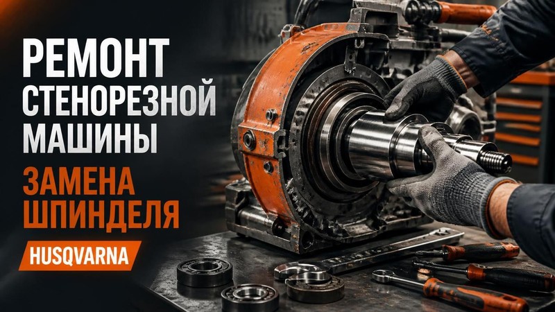 Ремонт стенорезной машины Husqvarna: замена шпинделя