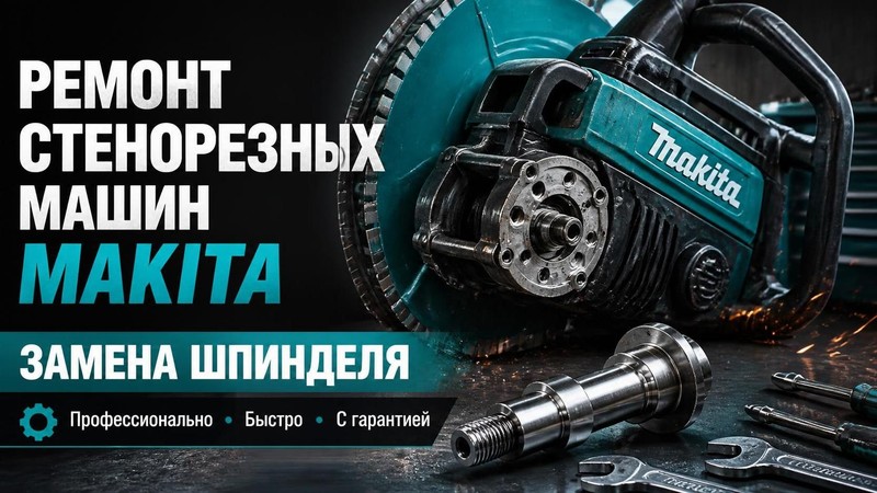 Ремонт стенорезной машины Makita: замена шпинделя