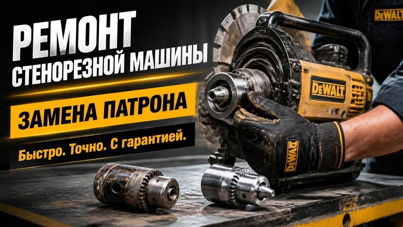 Ремонт стенорезной машины DEWALT: замена патрона