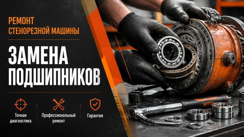Ремонт стенорезной машины Husqvarna: замена подшипников