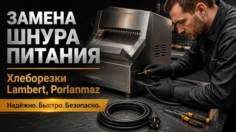Замена шнура питания в хлеборезках Lambert, Porlanmaz