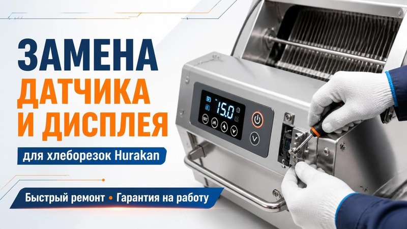 Замена датчика и дисплея в хлеборезках Hurakan
