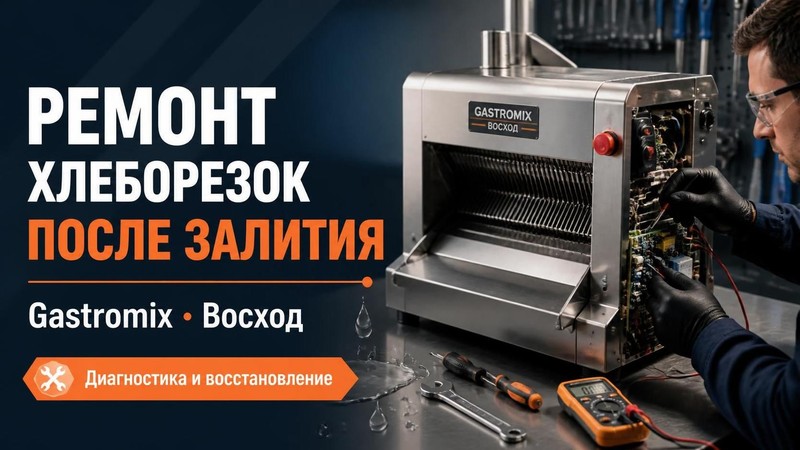 Ремонт хлеборезок после залития Gastromix, Восход