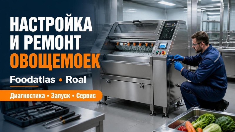 Настройка и ремонт овощемоек Foodatlas, Roal