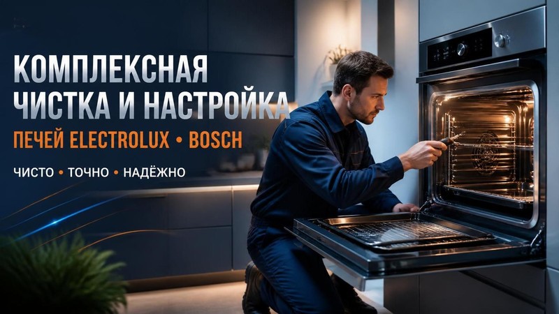 Комплексная чистка и настройка печей Electrolux, Bosch