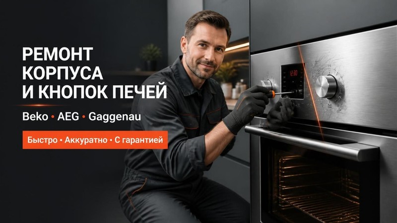 Ремонт корпуса и кнопок печей Beko, Aeg, Gaggenau