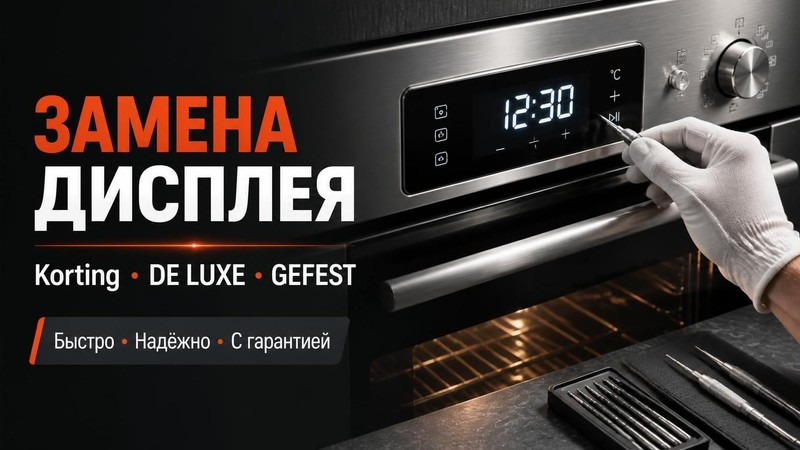 Замена дисплея в печах Korting, DE LUXE, GEFEST
