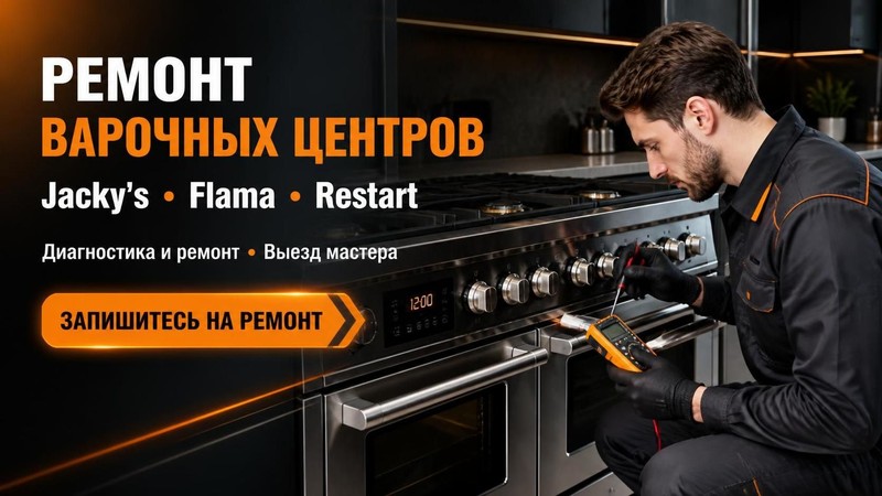 Ремонт варочных центров Jacky's, Flama, Restart