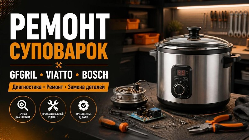 Ремонт суповарок GFGRIL, Viatto, Bosch