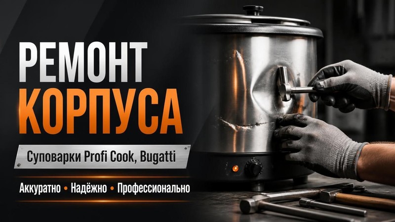 Ремонт корпуса суповарок Profi Cook, Bugatti — Николай, фото