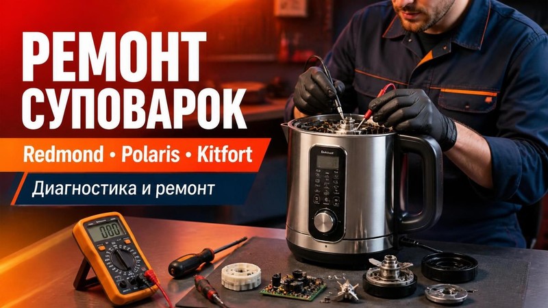 ремонт суповарок Redmond, Polaris, Kitfort
