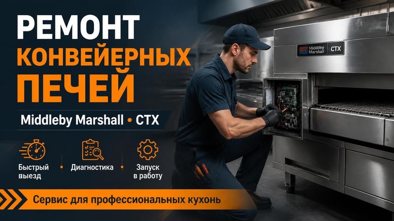 ремонт конвейерной печи Middleby Marshall, CTX