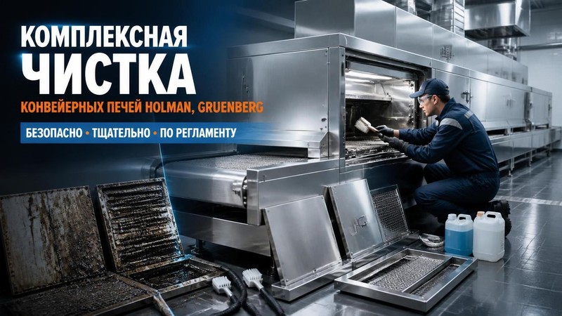 Комплексная чистка конвейерных печей Holman, Gruenberg