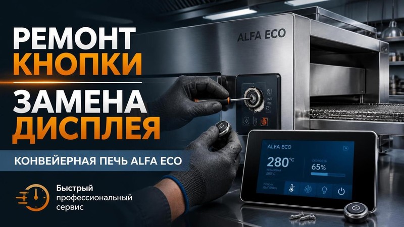 Ремонт кнопки и замена дисплея конвейерной печи ALFA ECO