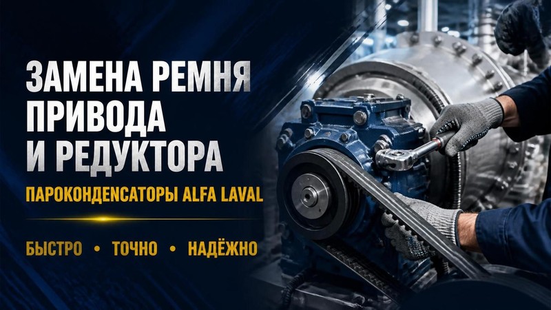 Замена ремня привода и редуктора пароконденсатора Alfa Laval