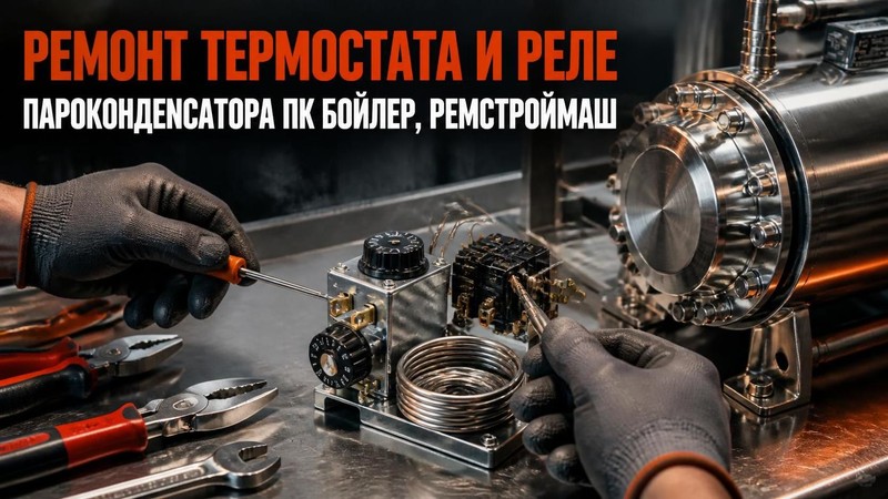 Ремонт термостата и реле пароконденсатора ПК Бойлер, Ремстроймаш