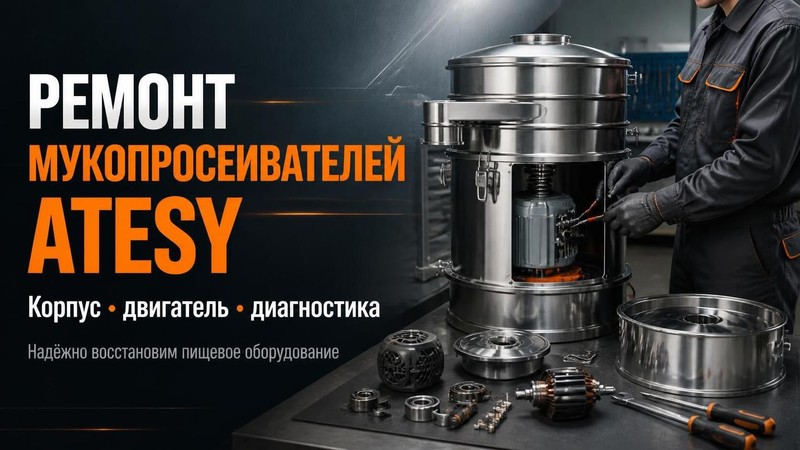 Ремонт корпуса и двигателя мукопросеивателя ATESY