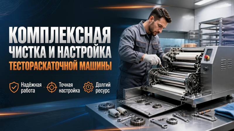 Комплексная чистка и настройка тестораскаточной машины