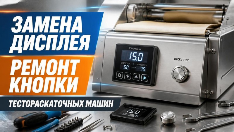 Замена дисплея и ремонт кнопки тестораскаточной машины
