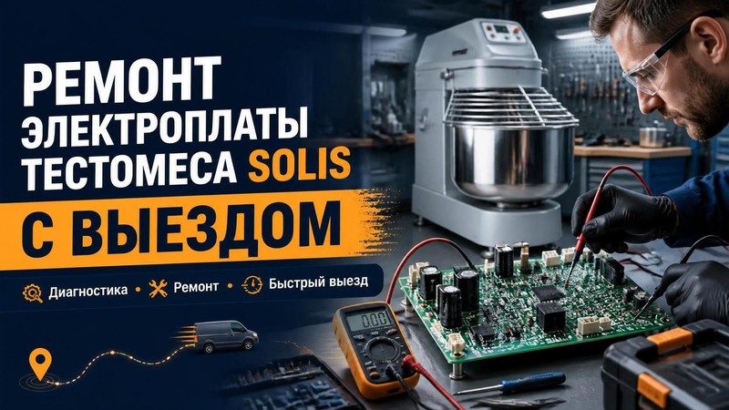 ремонт электроплаты тестомеса Solis с выездом