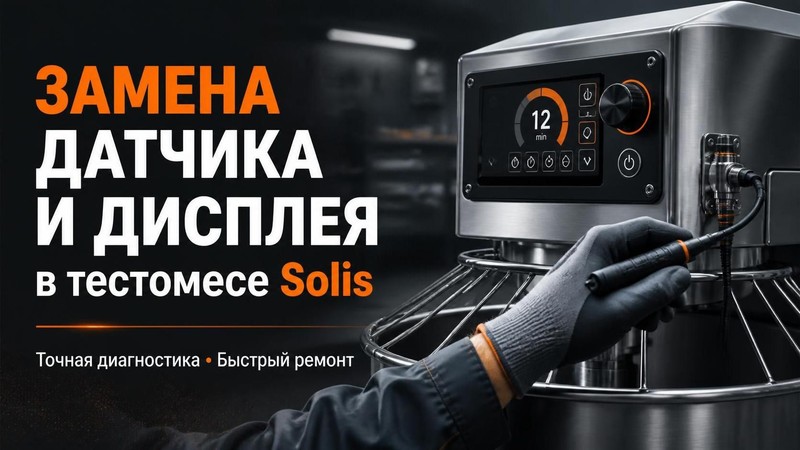 Замена датчика и дисплея в тестомесе Solis