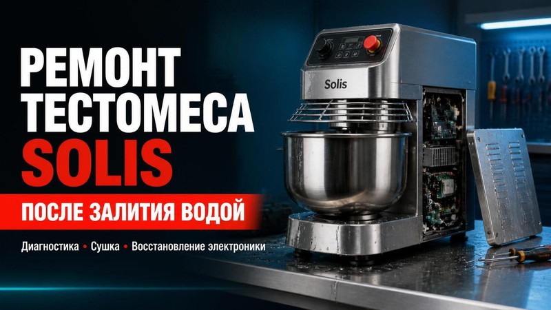 Ремонт тестомеса Solis после залития водой