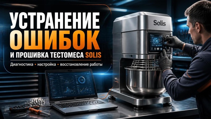 Устранение ошибок и прошивка тестомеса Solis