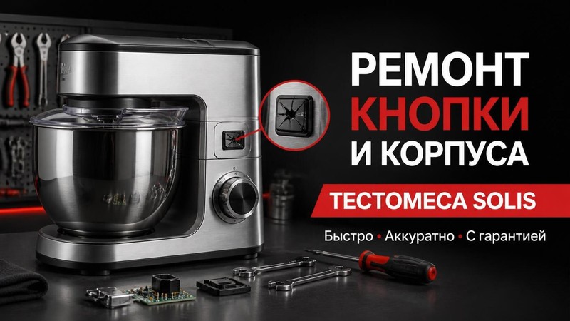 Ремонт кнопки и корпуса тестомеса Solis