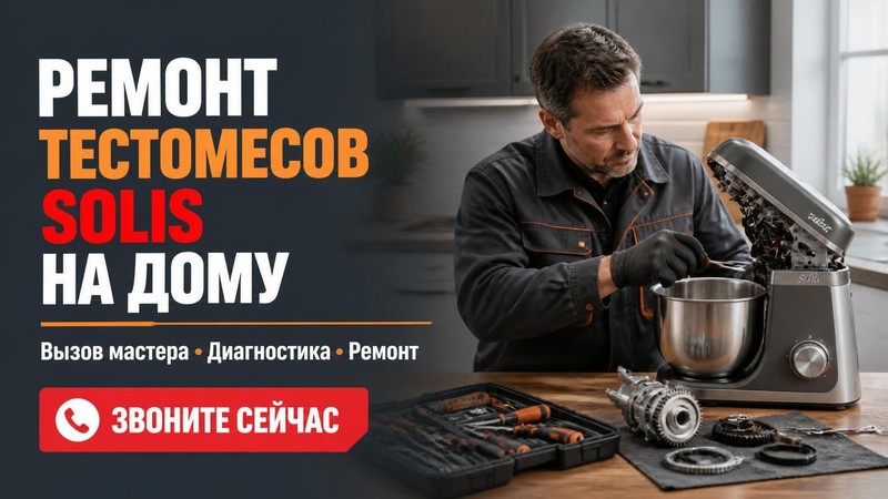 Вызвать мастера по ремонту тестомесов Solis на дом