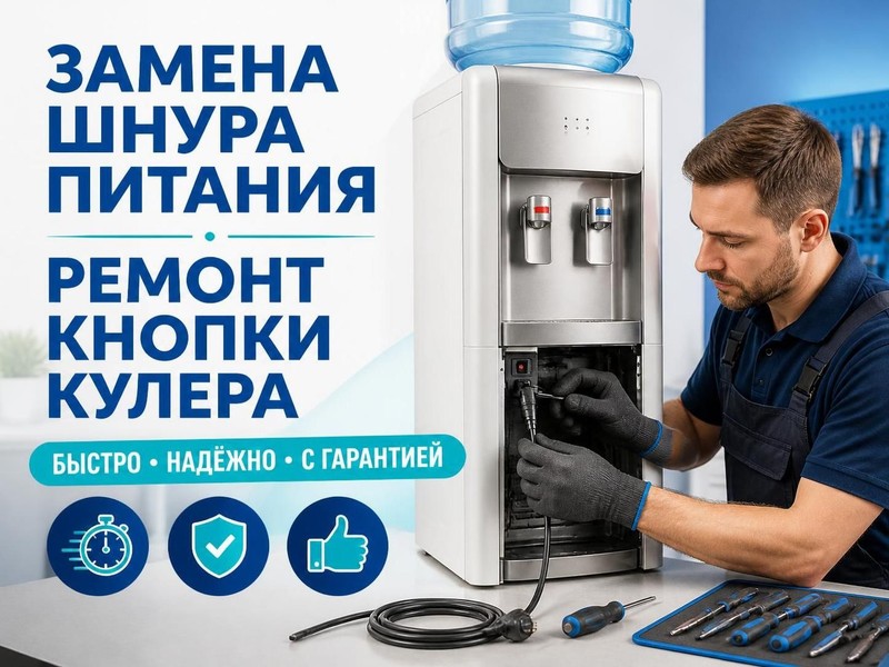 Замена шнура питания и ремонт кнопки кулера — Андрей, фото