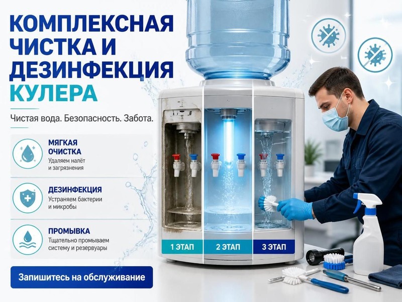 Комплексная чистка и дезинфекция кулера для воды — Сергей, фото