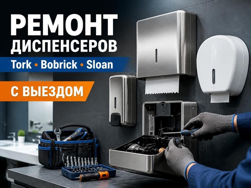 Ремонт диспенсеров Tork, Bobrick, Sloan с выездом — Владимир, фото
