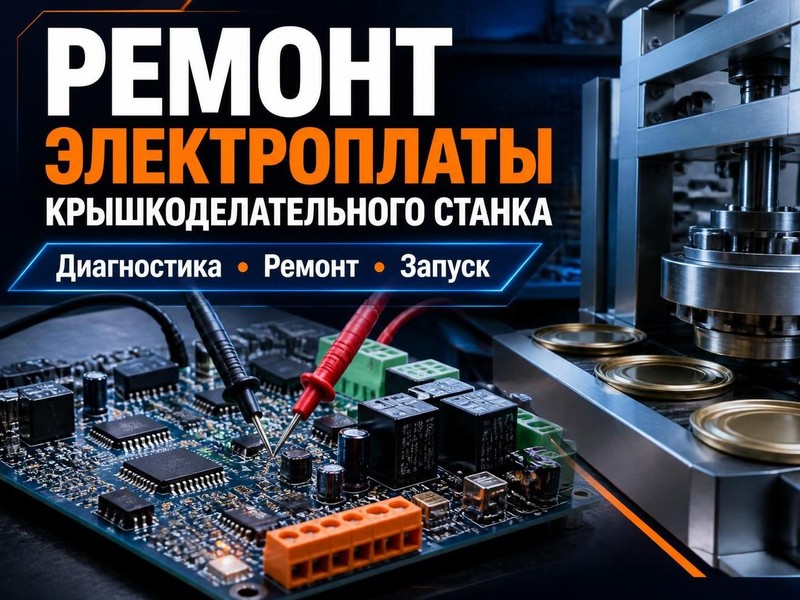Ремонт электроплаты крышкоделательного станка — Евгений, фото