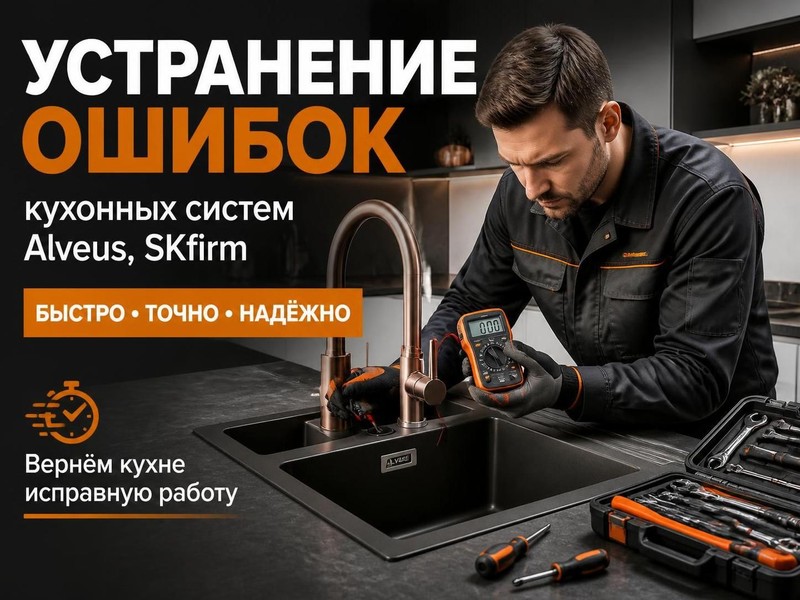 Устранение ошибок кухонных систем Alveus, SKfirm