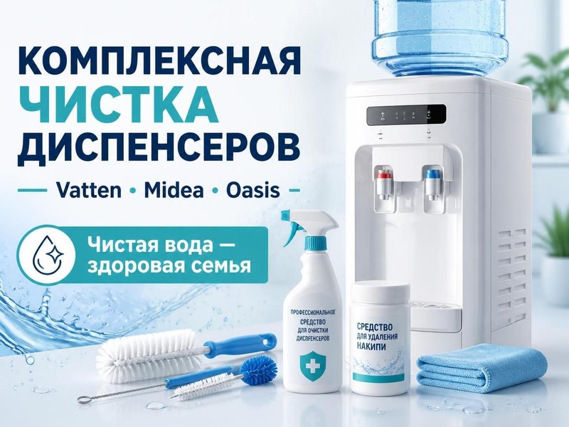 Комплексная чистка диспенсеров воды Vatten, Midea, Oasis — Игорь, фото