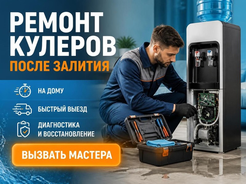 Ремонт кулеров для воды после залития на дому — Николай, фото