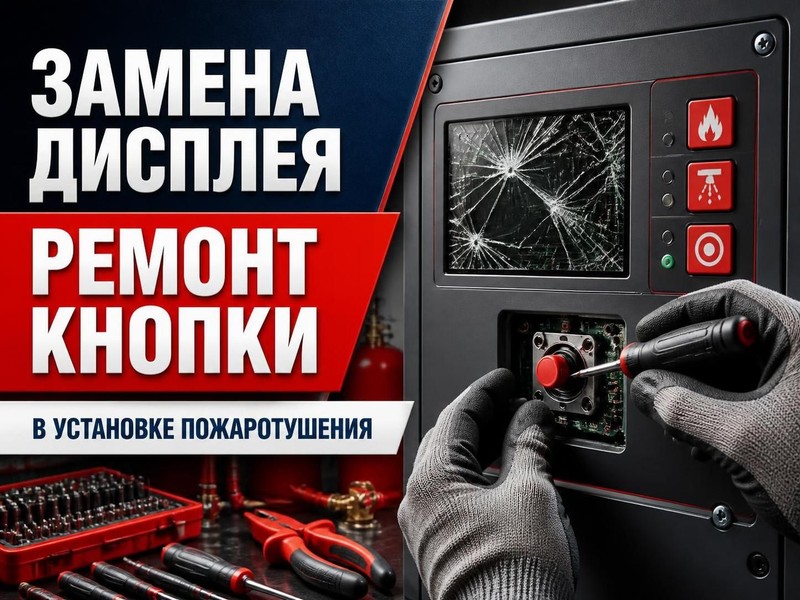 Замена дисплея и ремонт кнопки в установке пожаротушения — Дмитрий, фото