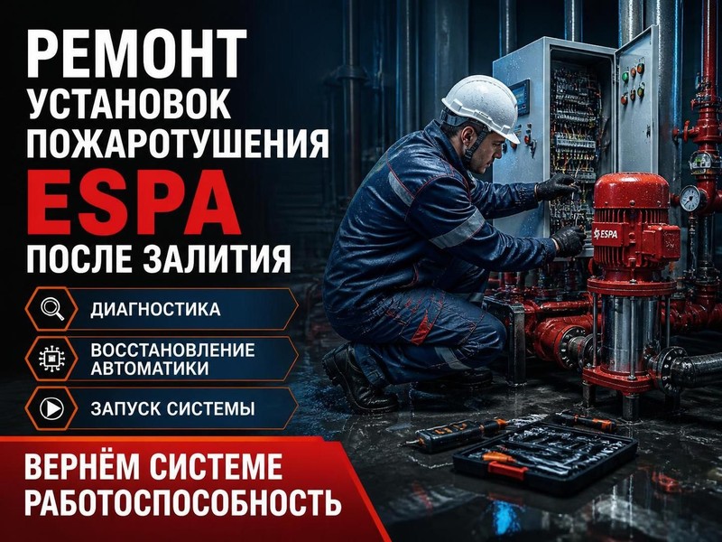 ремонт установок пожаротушения Espa после залития — Владимир, фото
