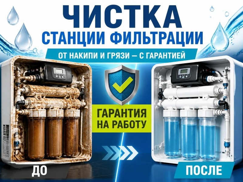 Чистка станции фильтрации от накипи и грязи с гарантией — Дмитрий, фото