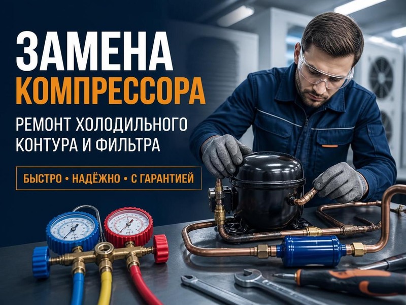 Замена компрессора и ремонт холодильного контура фильтра — Игорь, фото