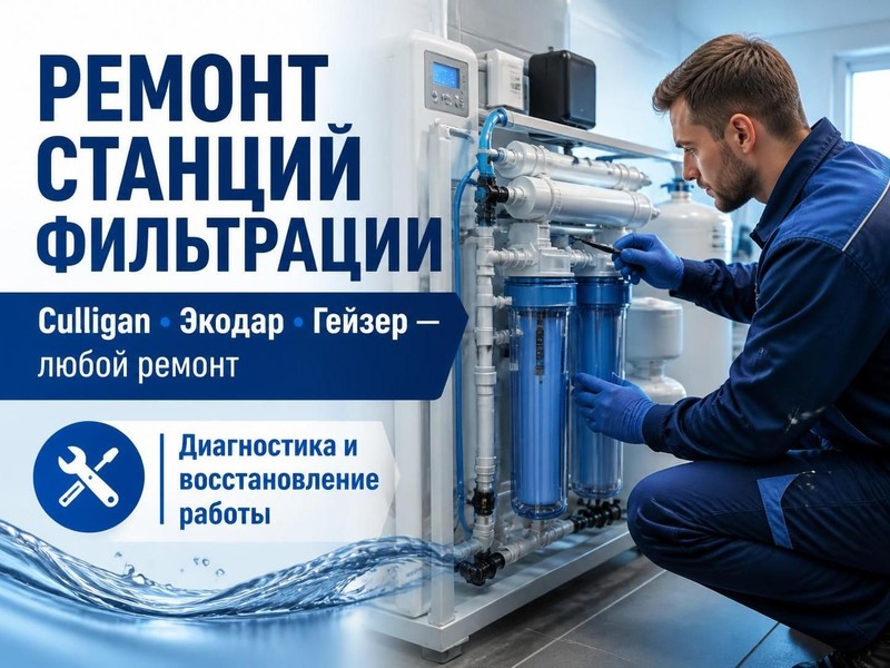 Станция фильтрации Culligan, Экодар, Гейзер – любой ремонт — Андрей, фото