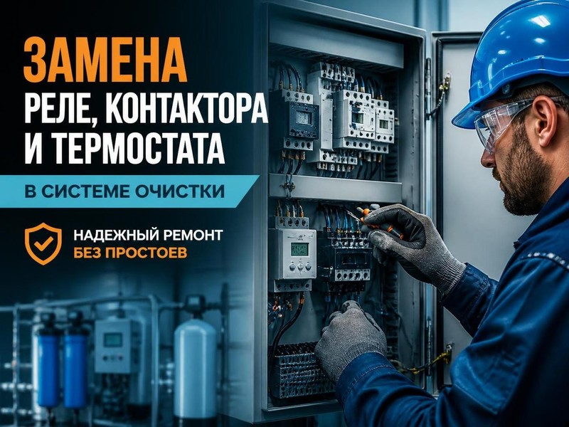 Замена реле, контактора и термостата в системе очистки — Олег, фото