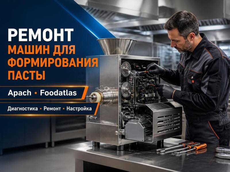 Ремонт машин для формирования пасты Apach, Foodatlas на